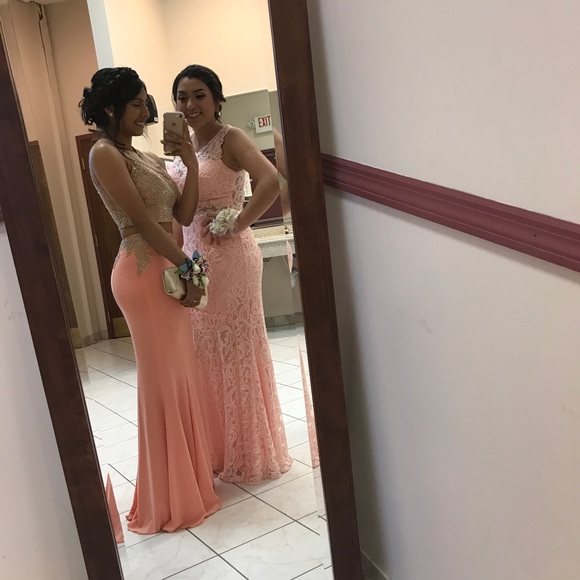 Blush two piece prom dress - Picture 2 of 4